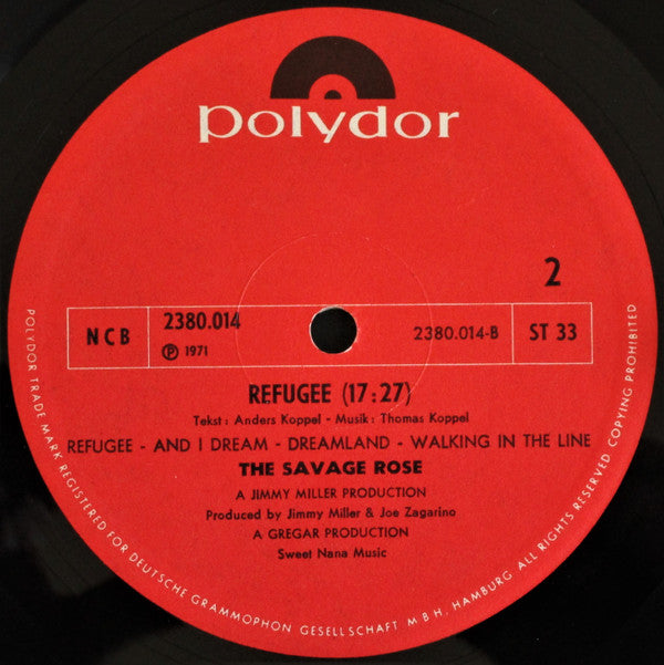The Savage Rose ~ Refugee (Vinyl) - Djungel & Jazz