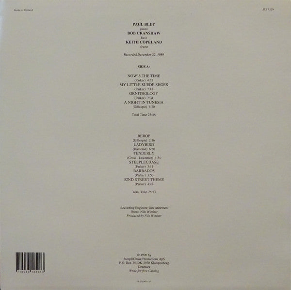 Paul Bley Trio : Bebop (LP, Album)
