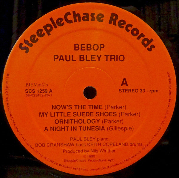 Paul Bley Trio : Bebop (LP, Album)