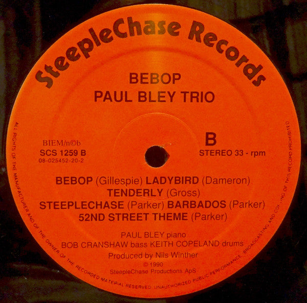 Paul Bley Trio : Bebop (LP, Album)
