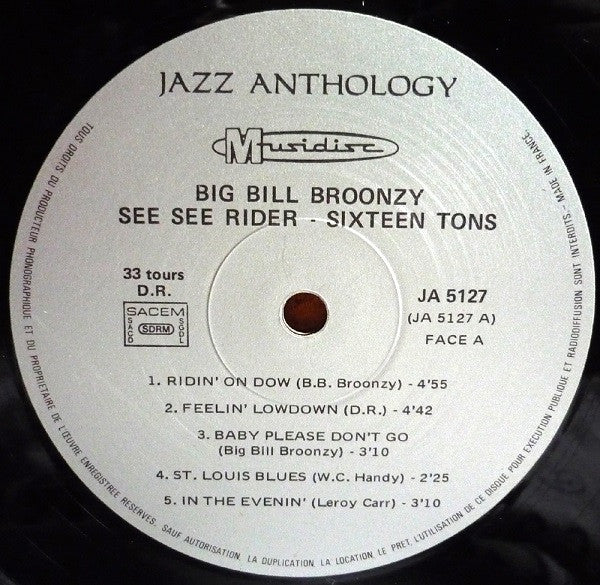 Big Bill Broonzy ~ See See Rider - Sixteen Tons (Vinyl) - Djungel & Jazz