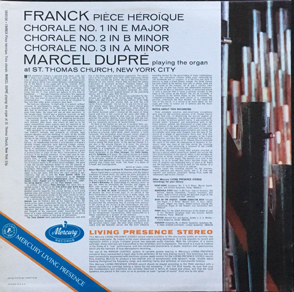 Franck - Marcel Dupré ~ Pièce Héroïque / Three Chorales (Vinyl) - Djungel & Jazz