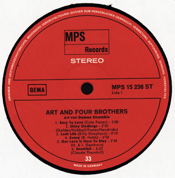 Art Van Damme Ensemble ~ Art And Four Brothers (Vinyl) - Djungel & Jazz