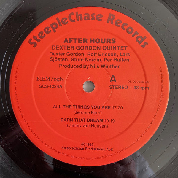 Dexter Gordon Quintet : After Hours (LP, Album)