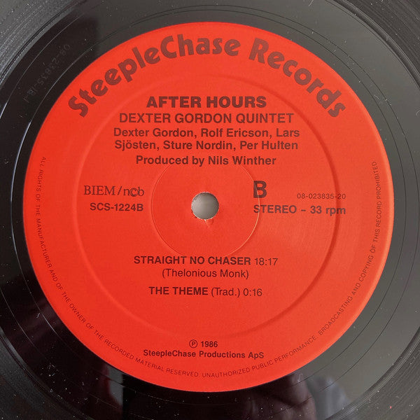 Dexter Gordon Quintet : After Hours (LP, Album)