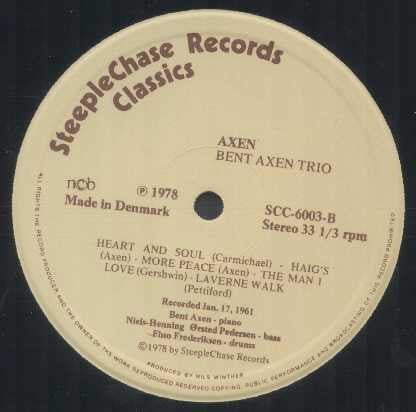 Bent Axen Trio & Quintet ~ Axen (Vinyl) - Djungel & Jazz