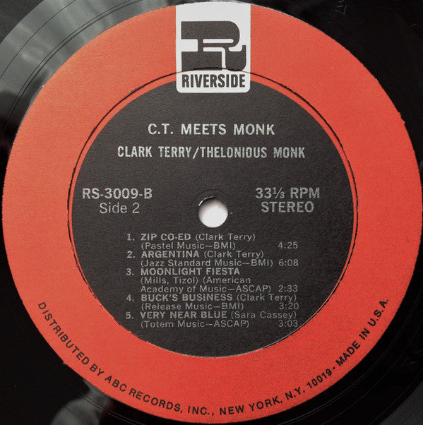 Clark Terry And Thelonious Monk ~ C.T. Meets Monk (Vinyl) - Djungel & Jazz