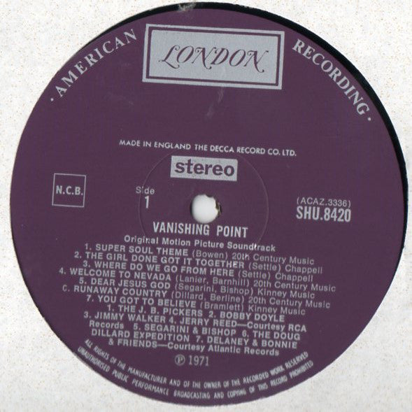 Various ~ Vanishing Point (Original Motion Picture Soundtrack) (Vinyl) - Djungel & Jazz