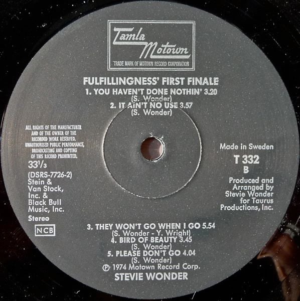 Stevie Wonder ~ Fulfillingness' First Finale (Vinyl) - Djungel & Jazz