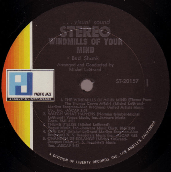 Bud Shank Plays The Music And Arrangements Of Michel LeGrand ~ Windmills Of Your Mind (Vinyl) - Djungel & Jazz