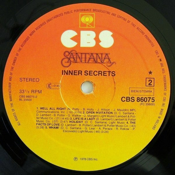 Santana ~ Inner Secrets (Vinyl) - Djungel & Jazz