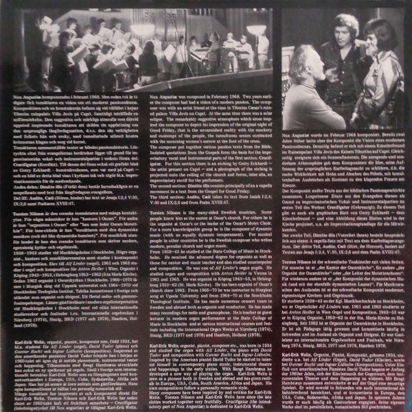 Torsten Nilsson, Karl-Erik Welin, Marianne Mellnäs, Oscars Motettkör ~ Nox Angvstiæ (Vinyl) - Djungel & Jazz