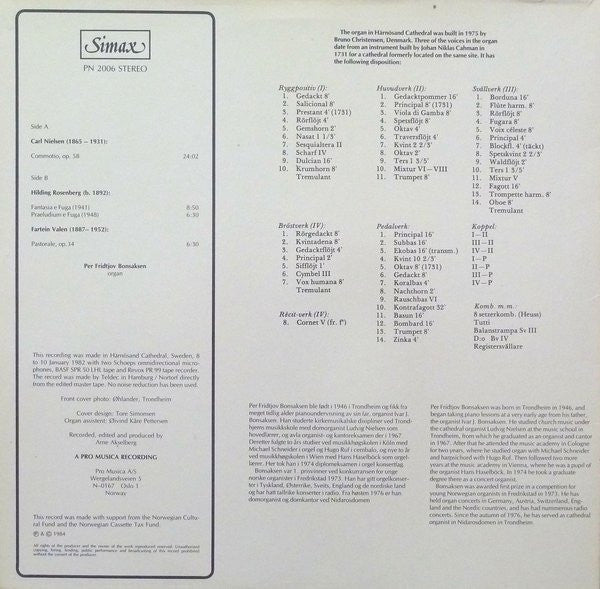 Per Fridtjov Bonsaksen ~ Nielsen/Rosenberg/Valen (Vinyl) - Djungel & Jazz