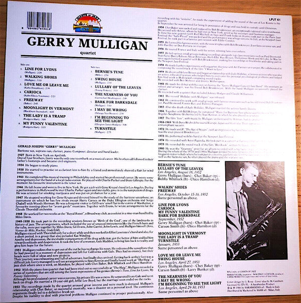 Gerry Mulligan Quartet With Chet Baker : Gerry Mulligan Quartet With Chet Baker (LP, Comp)