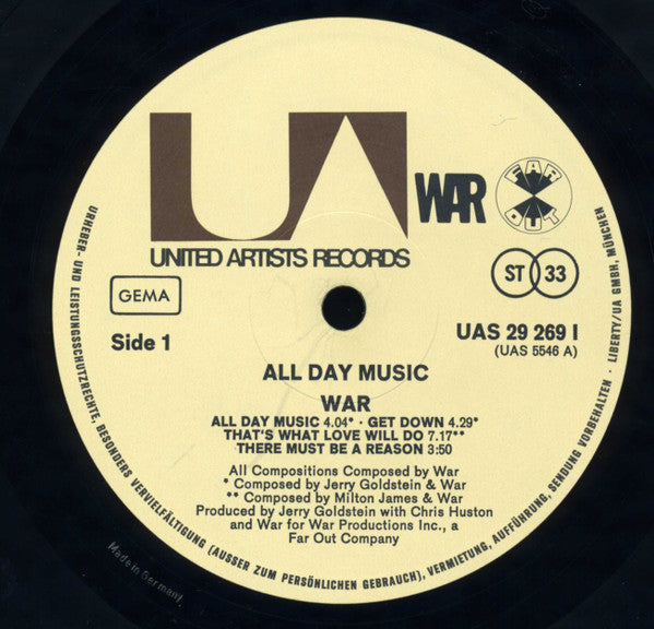 War ~ All Day Music (Vinyl) - Djungel & Jazz