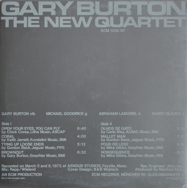 Gary Burton ~ The New Quartet (Vinyl) - Djungel & Jazz