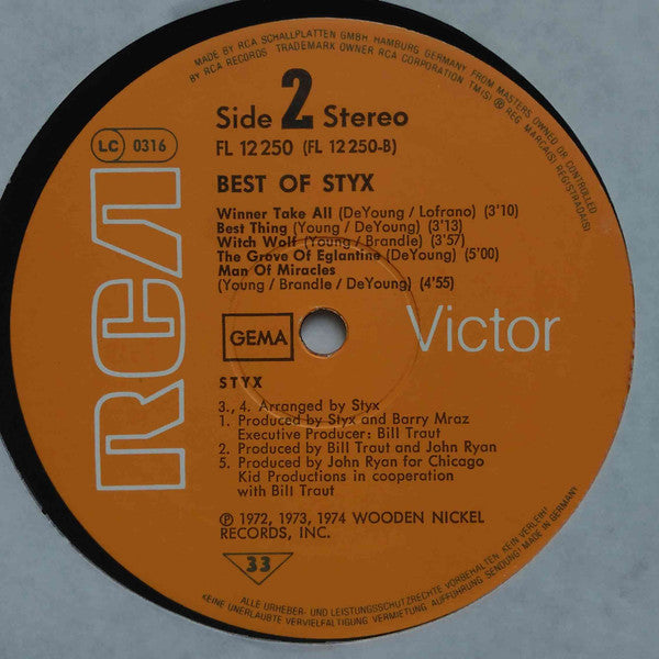 Styx ~ Best Of Styx (Vinyl) - Djungel & Jazz