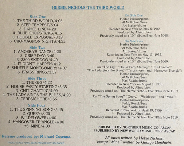 Herbie Nichols ~ The Third World (Vinyl) - Djungel & Jazz