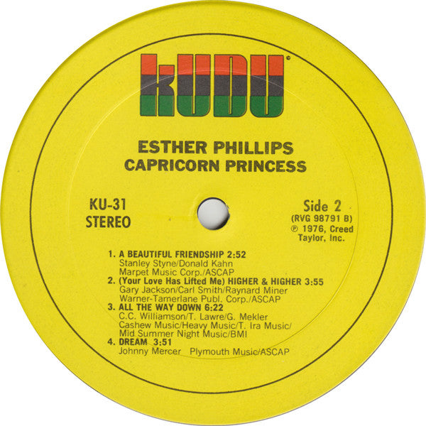 Esther Phillips ~ Capricorn Princess (Vinyl) - Djungel & Jazz
