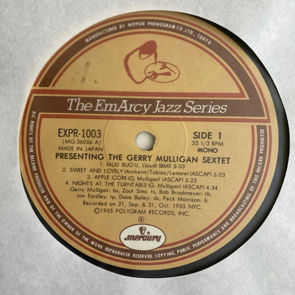 The Gerry Mulligan Sextet ~ Presenting The Gerry Mulligan Sextet (Vinyl) - Djungel & Jazz