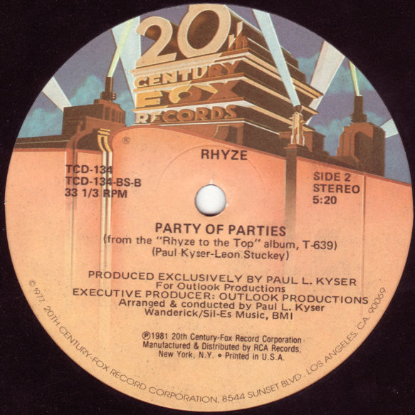 Rhyze : Rhyze To The Top (12")