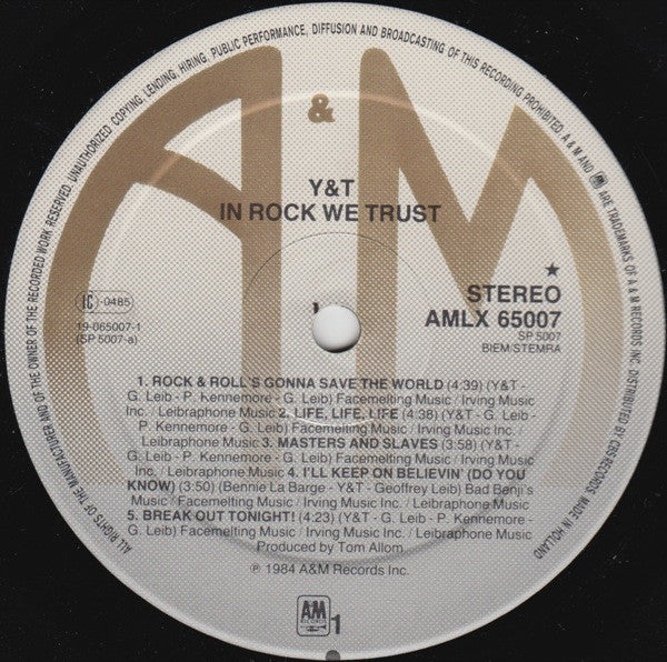 Y&T ~ In Rock We Trust (Vinyl) - Djungel & Jazz