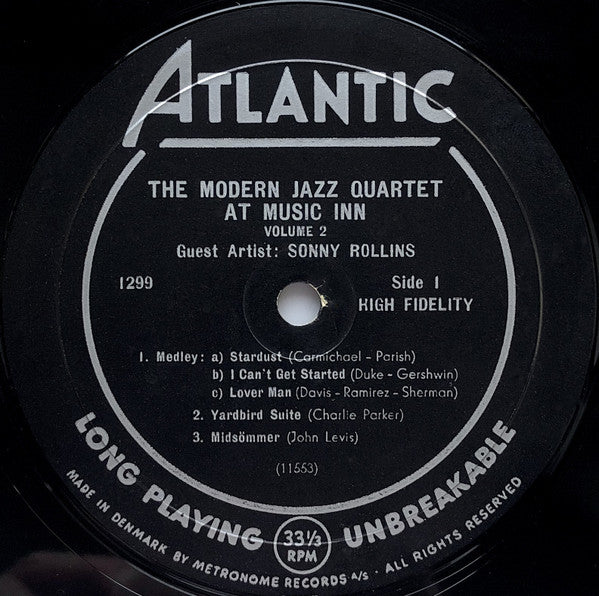 The Modern Jazz Quartet Guest Artist: Sonny Rollins ~ The Modern Jazz Quartet At Music Inn / Volume 2 (Vinyl) - Djungel & Jazz