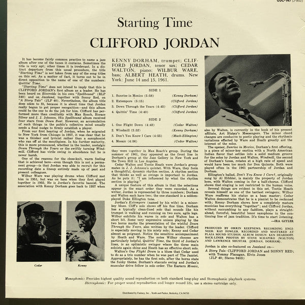 Clifford Jordan ~ Starting Time (Vinyl) - Djungel & Jazz