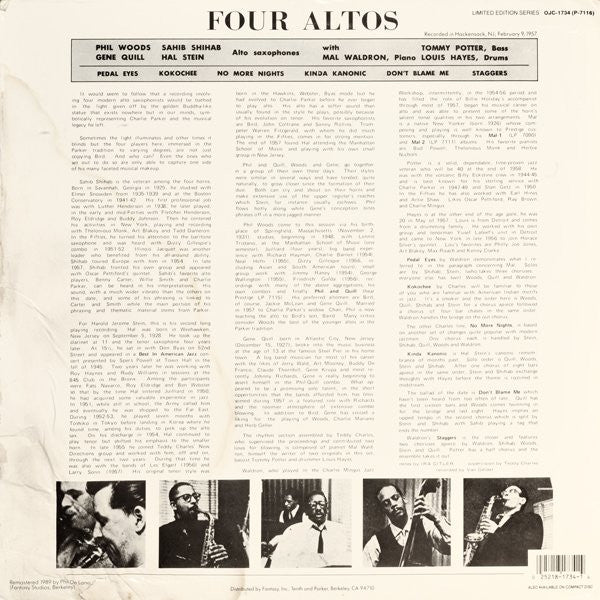 Phil Woods, Gene Quill, Sahib Shihab, Hal Stein ~ Four Altos (Vinyl) - Djungel & Jazz