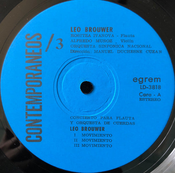 Leo Brouwer ~ Contemporaneos / 3 (Vinyl) - Djungel & Jazz