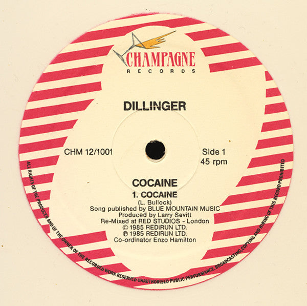 Dillinger : Cocaine (12", Maxi, Whi)