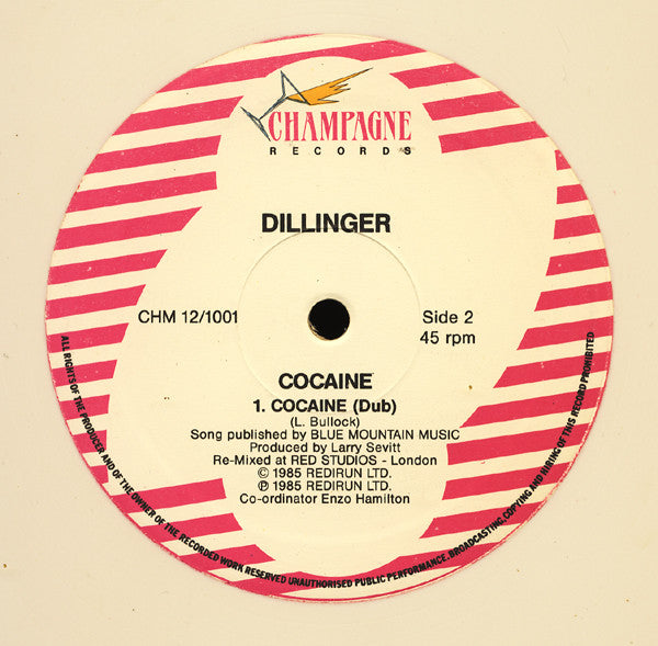 Dillinger : Cocaine (12", Maxi, Whi)