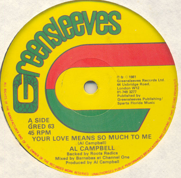 Al Campbell ~ Your Love Means So Much To Me / Got To Love You (Vinyl) - Djungel & Jazz