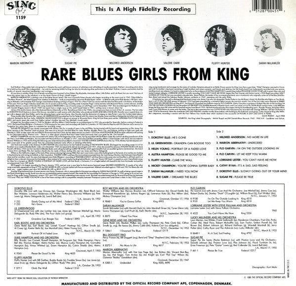 Various : Rare Blues Girls From King (LP, Comp)