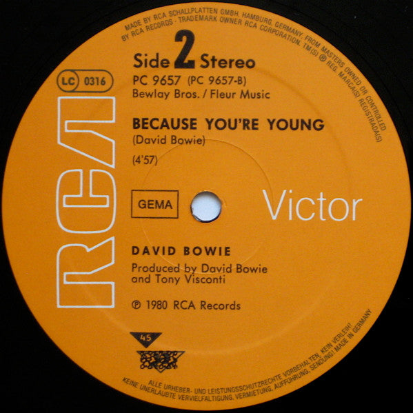 David Bowie ~ Scary Monsters (And Super Creeps) / Because You're Young (Vinyl) - Djungel & Jazz