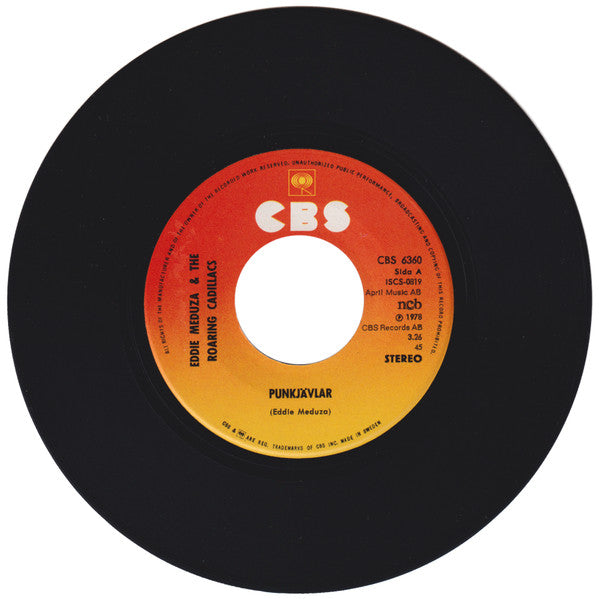 Eddie Meduza & The Roaring Cadillacs* : Punkjävlar (7", Single, Lar)