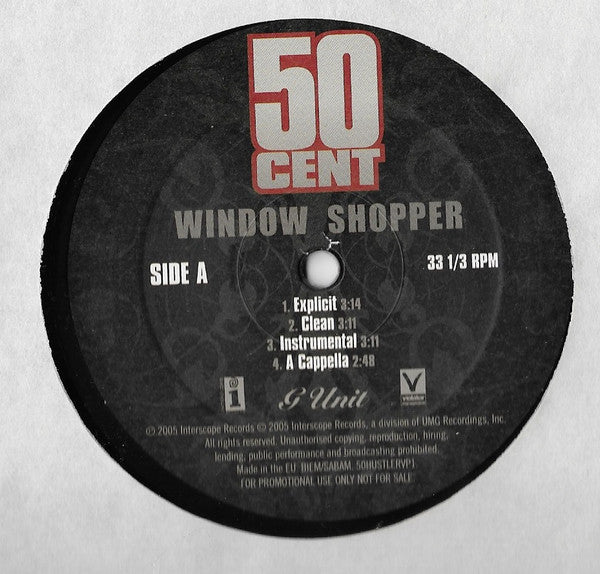 50 Cent : Window Shopper / Hustler's Ambition (12", Promo)