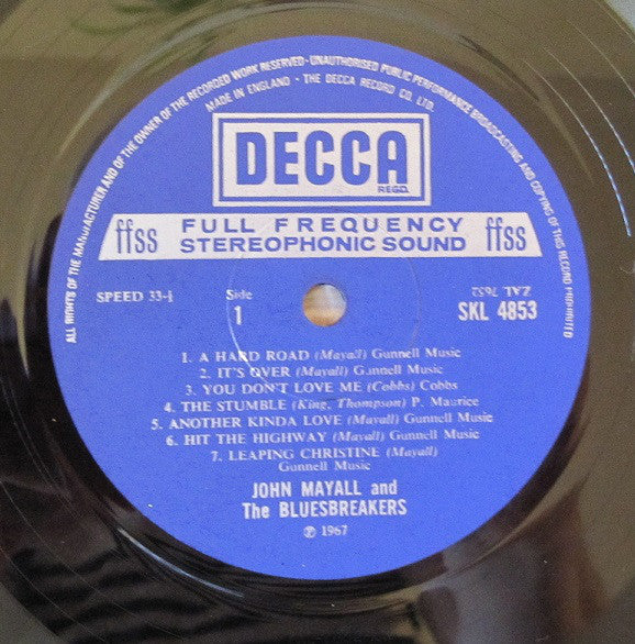 John Mayall & The Bluesbreakers ~ A Hard Road (Vinyl) - Djungel & Jazz