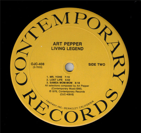 Art Pepper ~ Living Legend (Vinyl) - Djungel & Jazz