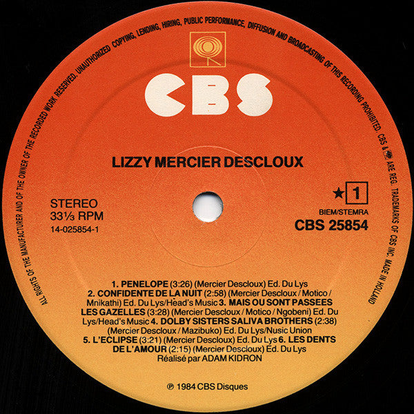 Lizzy Mercier Descloux : Lizzy Mercier Descloux (LP, Album)