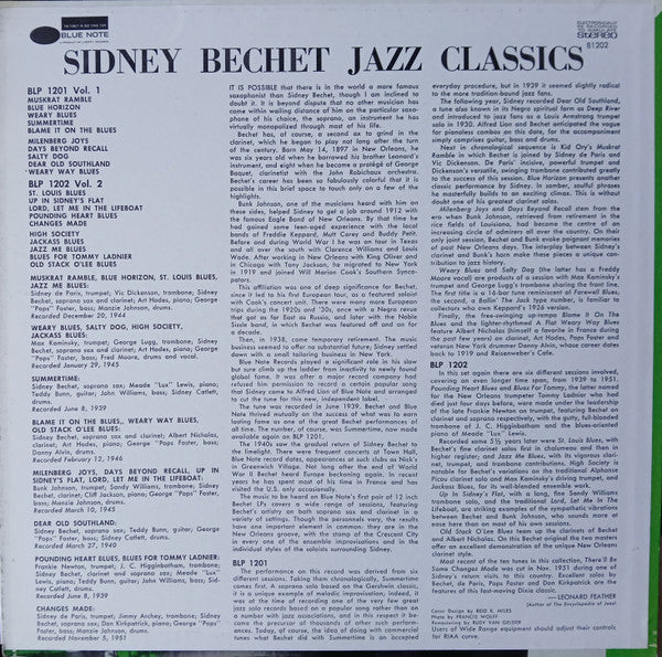 Sidney Bechet ~ Jazz Classics Volume 2 (Vinyl) - Djungel & Jazz