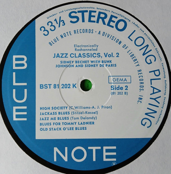 Sidney Bechet ~ Jazz Classics Volume 2 (Vinyl) - Djungel & Jazz