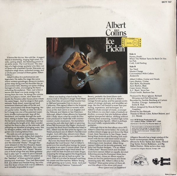 Albert Collins ~ Ice Pickin' (Vinyl) - Djungel & Jazz