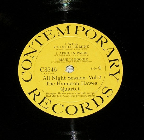 The Hampton Hawes Quartet ~ All Night Session! Vol. 2 (Vinyl) - Djungel & Jazz