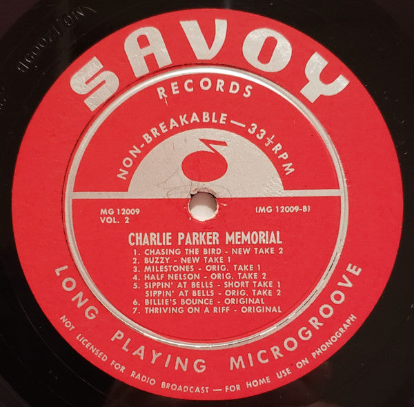 Charlie Parker ~ Charlie Parker Memorial Vol. 2 (Vinyl) - Djungel & Jazz