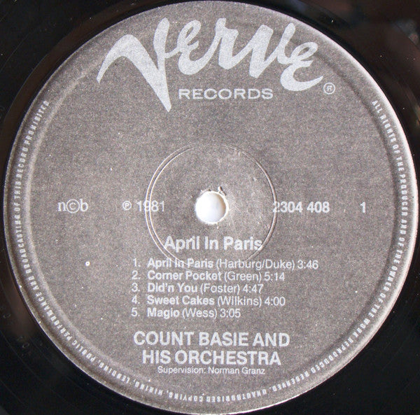 Count Basie Orchestra ~ April In Paris (Vinyl) - Djungel & Jazz