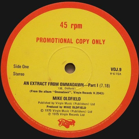 Mike Oldfield ~ An Extract From Ommadawn (Vinyl) - Djungel & Jazz