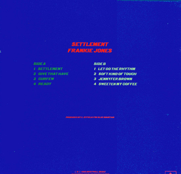Frankie Jones (2) : Settlement (LP)