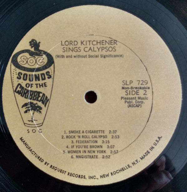 Lord Kitchener : Sings Calypsos (With And Without Social Significance) (LP, Comp)