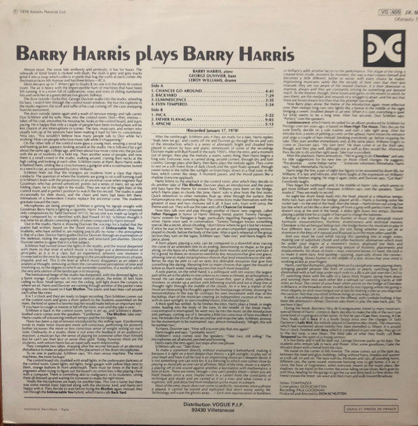 Barry Harris ~ Barry Harris Plays Barry Harris (Vinyl) - Djungel & Jazz